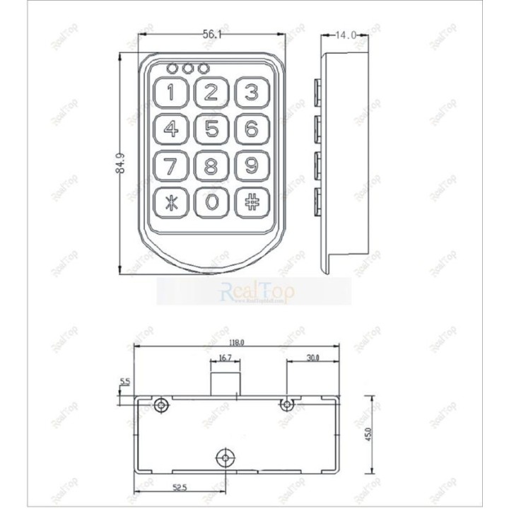 Del metal plateado cerraduras electrónicas teclado Contraseña armario bloqueo gabinete Digital para Locker hotel de la oficin