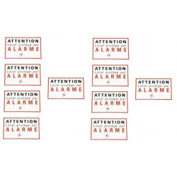 10 adhesive labels signaling security alarm sticker autocolant deterrent protection
