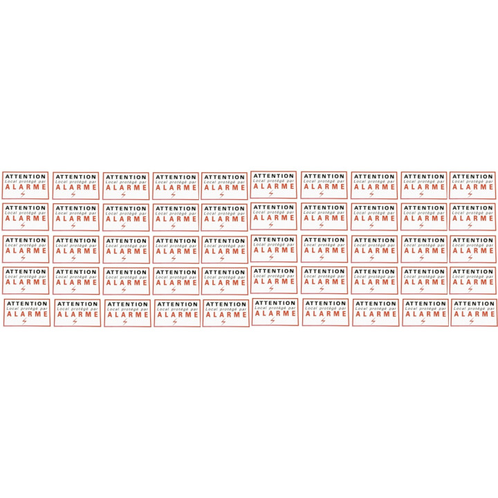 50 adhesive labels signaling security alarm sticker autocolant deterrent protection jr international - 2