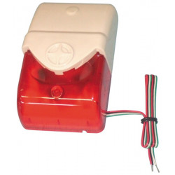 Sirena & estroboscopio rojo en caja + led 6v 7v 8v 9v 10v 11v 12v 13v 14v 15 vcc 200ma 110db