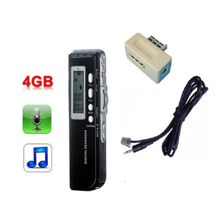 Dictaphone numérique 4gb micro haute qualité enregistreur téléphone  analogique mp3