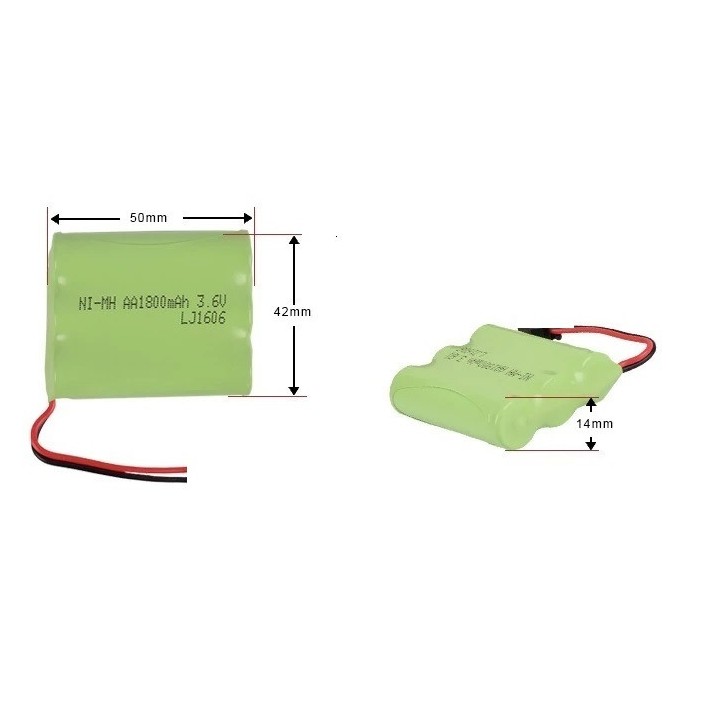 Batería recargable Ni-MH AA 3.6V 1800mAh Ni-MH con enchufes para baterías de teléfonos inalámbricos