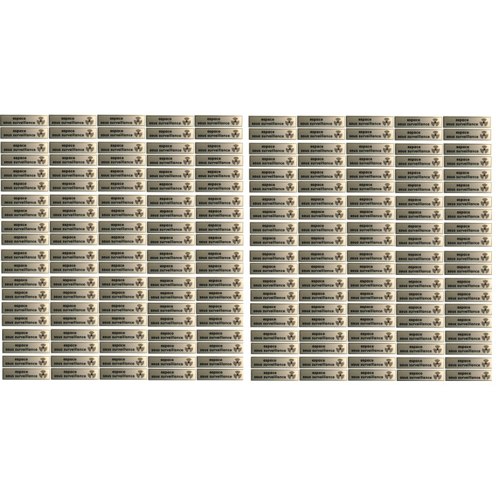 200 Etikett vor abschreckung ''espace sous surveillance'' 140x35mm (raum unter uberwachung) jr international - 2