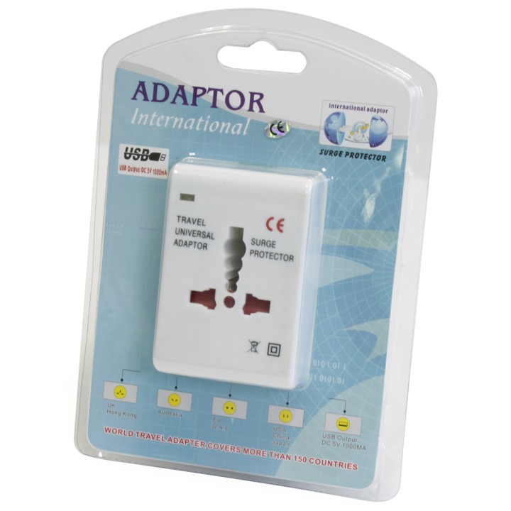 Travel plug adapter mit usb 150 ländern europa usa australia uk britain jr international - 1