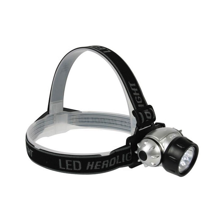 Linterna frontal con 7 leds blancos ultraluminosos