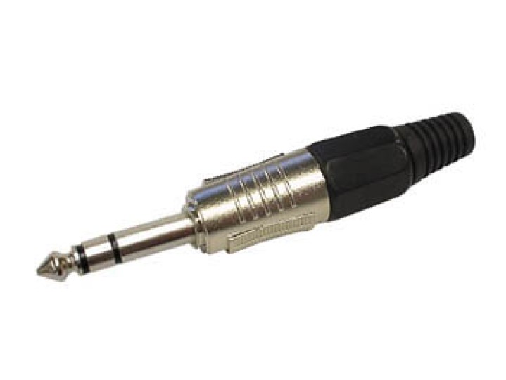 6.35mm professional male jack connector - stereo - black ca028b velleman - 1