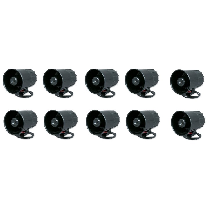 10 Sirena elettronica stagna nera 120db 12vcc 20w ms42a sr 330a 6v 7v 8v 9v 10v 11v 12v jr international - 2