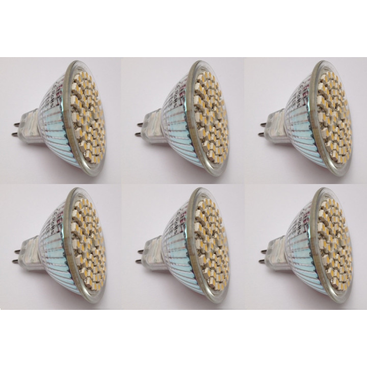 Smd led lamp 12v 3w mr16 x60 warm white low energy lighting gu5.3 ev610mr