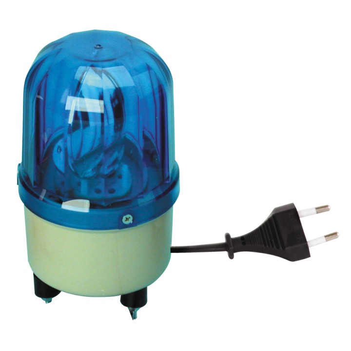 Girofaro fisso 220vca 10w blu (fissazione con viti) rb101 girofari elettrici fissi colore blu jr international - 1
