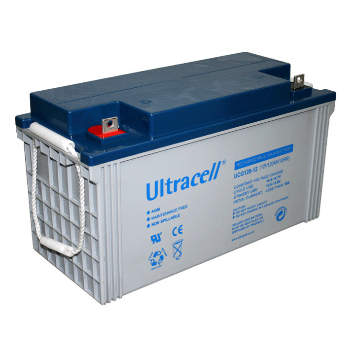 2 Bateria recargable 12v 120ah 120a solar eolico ucg120 12 acu plomo gel acumulador estanco impermeable ultracell - 1