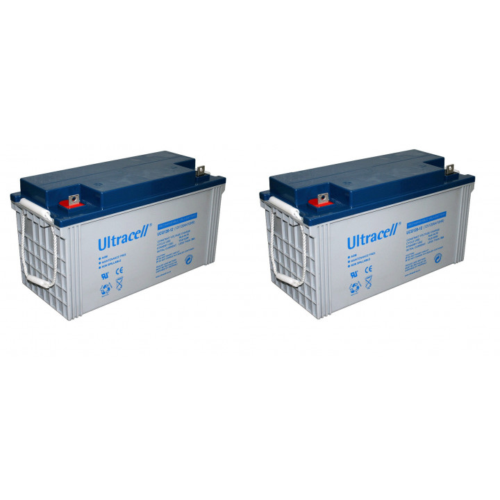 2 Bateria recargable 12v 120ah 120a solar eolico ucg120 12 acu plomo gel acumulador estanco impermeable ultracell - 2