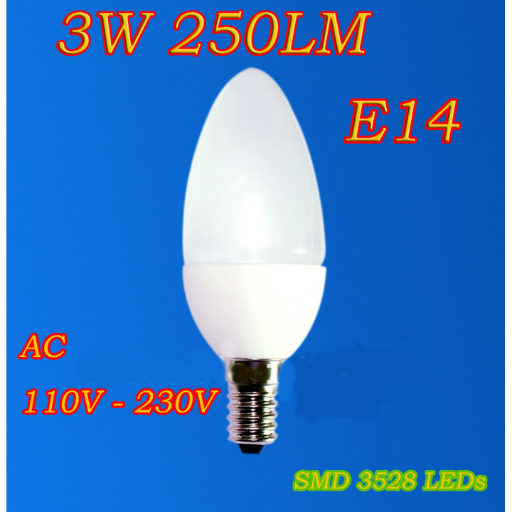 Fiamma di candela lampadina e14 3w 12 led smd3528 250lm 110v 220v a bassa energia economia illuminazione consolle epistar - 1