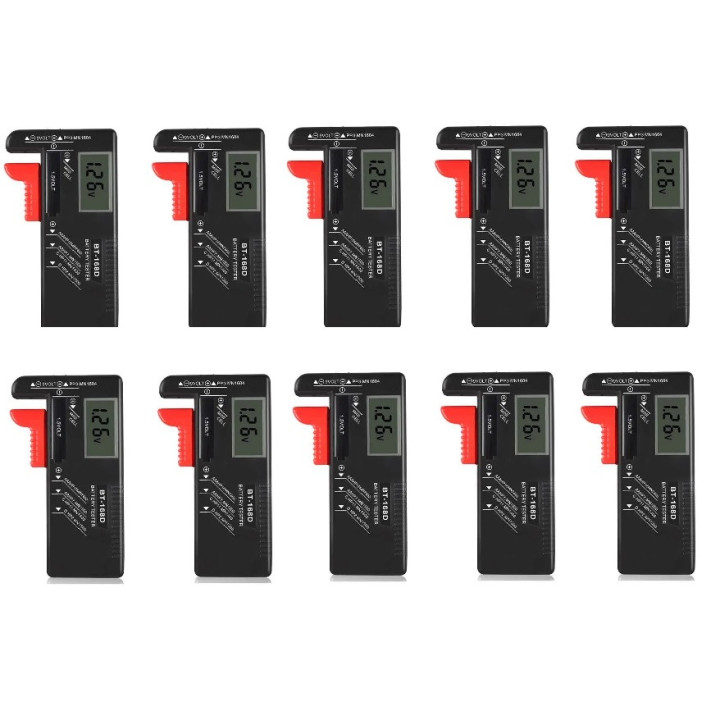 Testeur de piles aaa (lr3), aa (lr6), c (lr14), d (lr20), 9v et piles bouton BT-168D