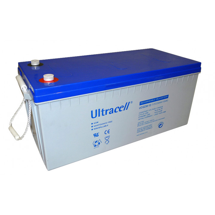 2 X Bateria recargable 12v 230a 230ah solar eolico bateria accu plomo gel accumulador estanco ultracell - 2