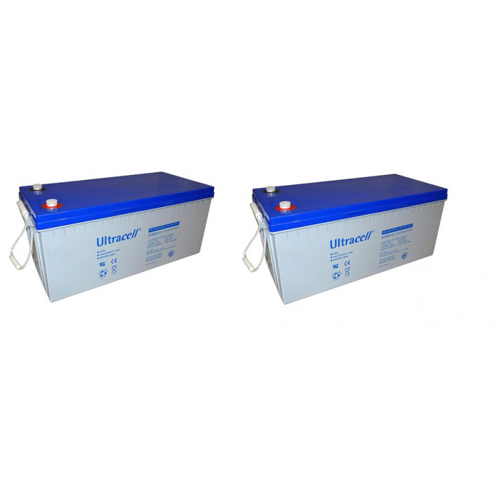 2 X Bateria recargable 12v 230a 230ah solar eolico bateria accu plomo gel accumulador estanco ultracell - 1