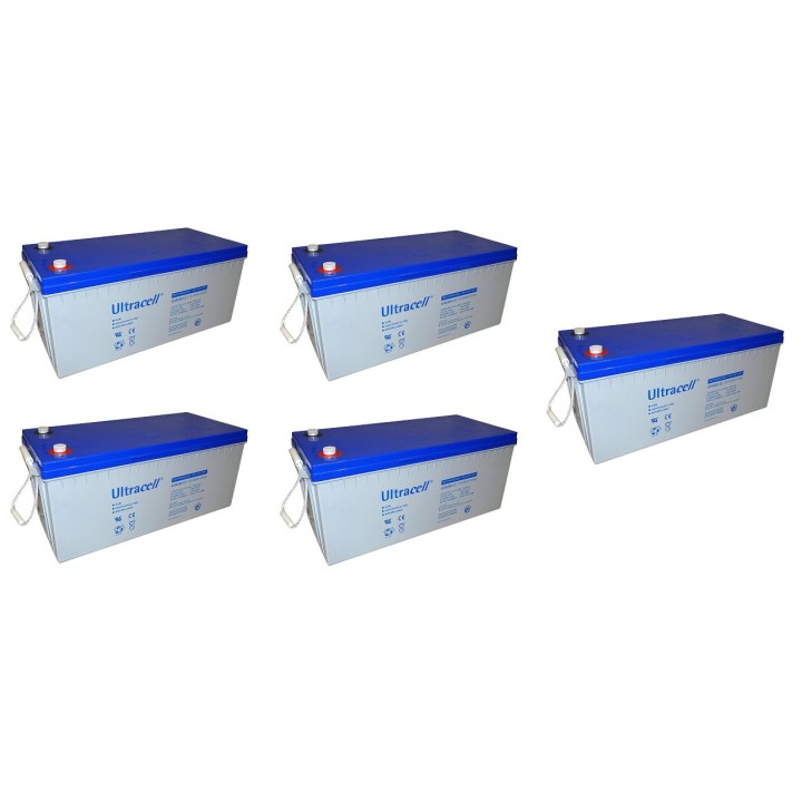 5 X Batteria ricaricabile 12v 230a 230ah solare eolico batterie accu piombo gel accu a tenuta ultracell - 1