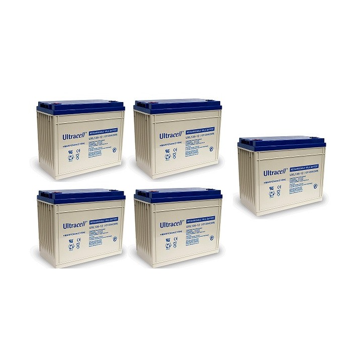 5 X Rechargeable battery 12v 134ah uxl134 12 s solar aeolian rechargeable battery ultracell - 1