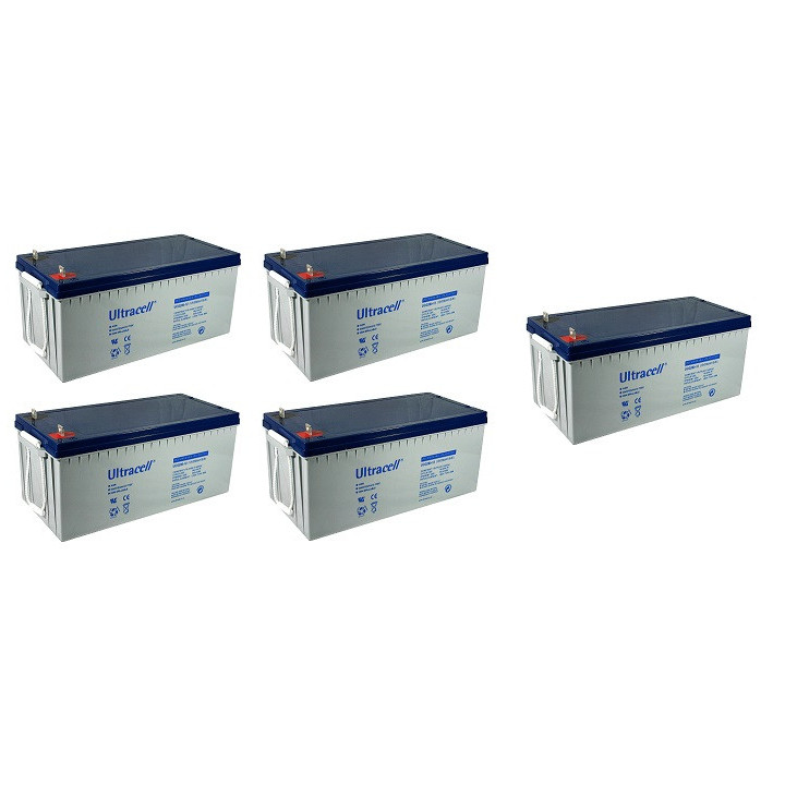 5 X Rechargeable battery 12v 200ah ucg200 12 solar aeolianrechargeable ultracell - 1