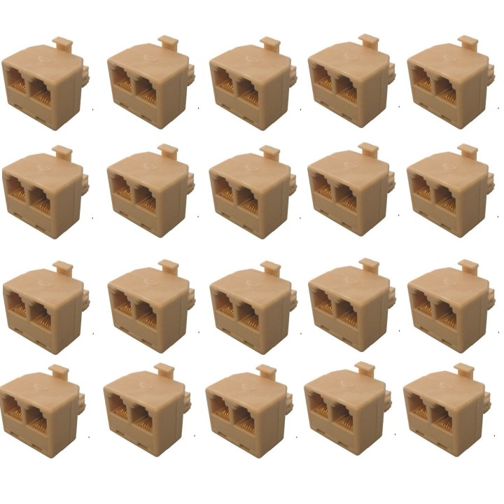 20 X Adattatore telefonico rj12 maschio 2rj12f femmina 6p2c adattatore telefonico divisori convertitore adattatore converter jr 