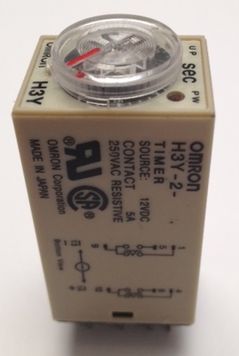 Omron relay 12v 5a h3y-2 timer 1 min to 60 min 230v 240v 2 no / nc in work or rest souked - 1