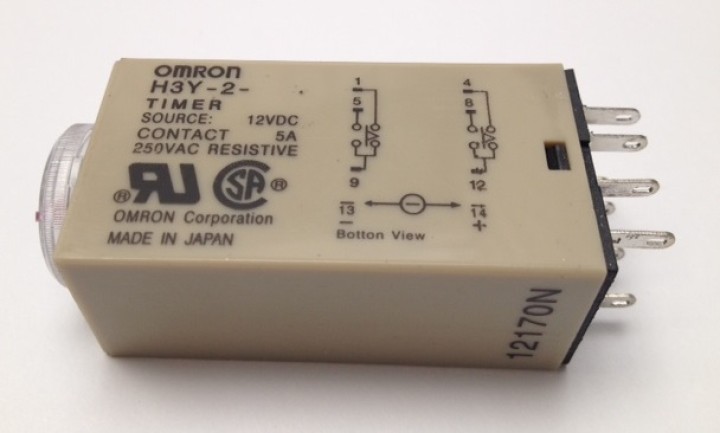 Omron relay 12v 5a h3y-2 timer 1 min to 60 min 230v 240v 2 no / nc in work or rest souked - 2