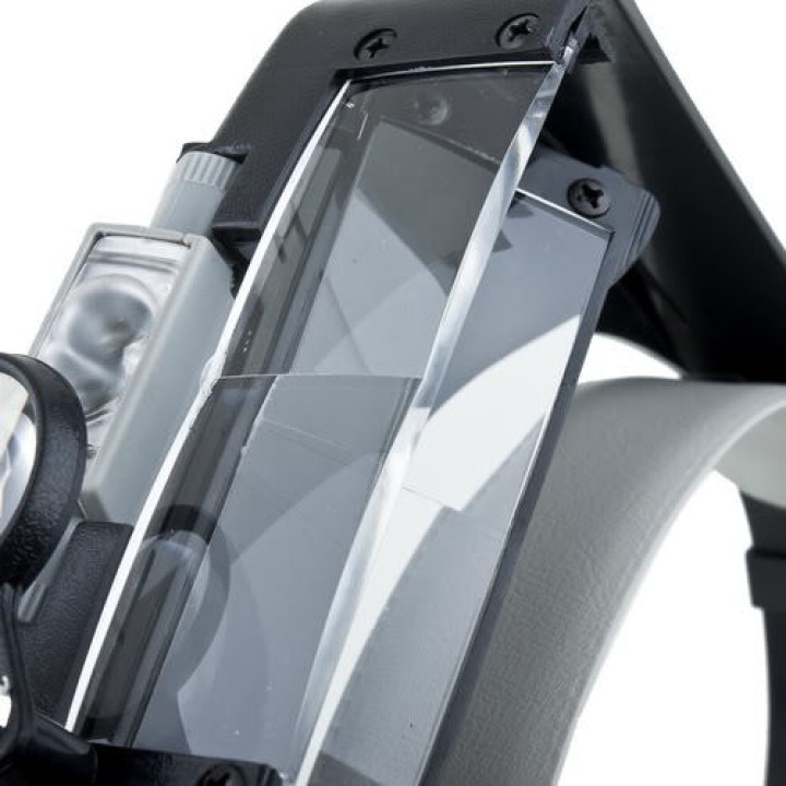 10 volte più lente di ingrandimento con illuminazione led head caschetto loupe magnifier w / tettuccio. jr international - 3