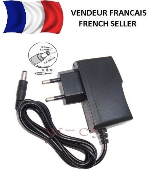 Adaptador de corriente 110v 220v 9v 1a 5,5 x 2,1 mm jack convertidor jr international - 1