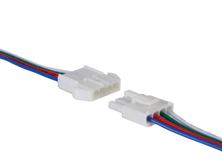 Stecker 4-polig männlich und weiblich kabel 50cm mit 24v / 5a max verkabelung rgb led ref: lcon13 velleman - 1