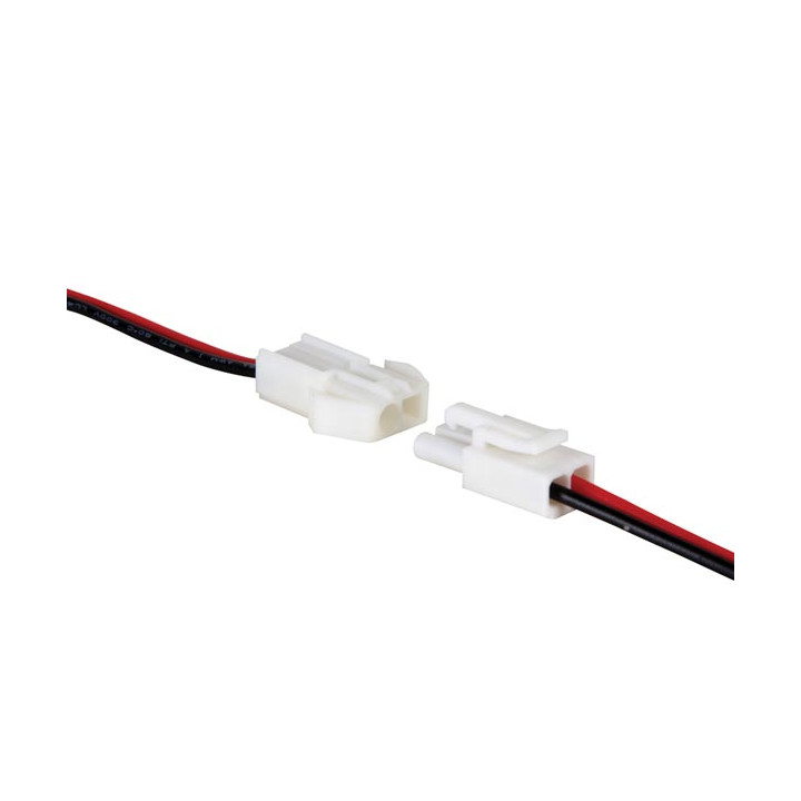 2 kontakte stecker männlich und weiblich 50cm kabel mit 24v / 5a max verkabelung modelisme ref: lcon12 jr  international - 1