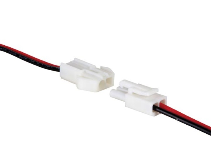 2 contacts connector male and female 50cm cable with 24v / 5a max wiring modelisme ref: lcon12 jr  international - 1