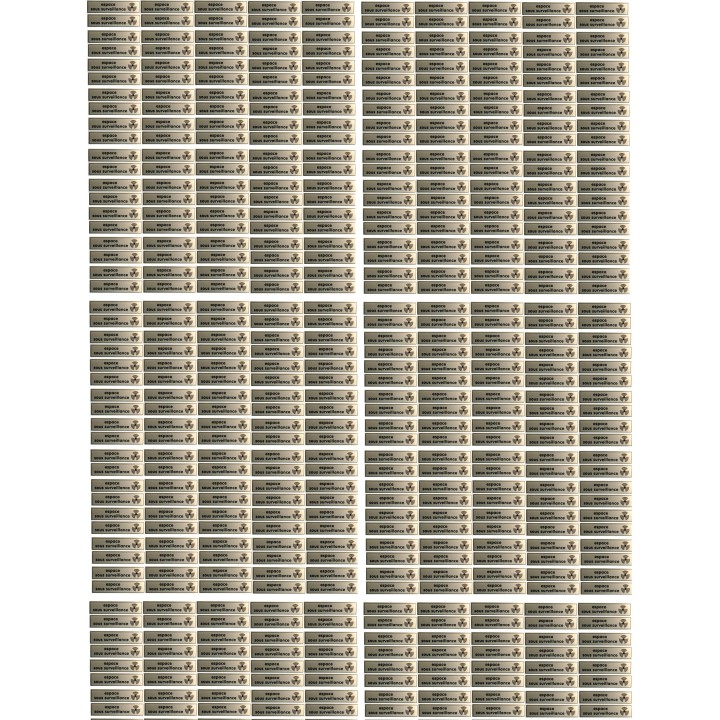 Etikett vor abschreckung 'espace sous surveillance' 140x35mm (raum unter uberwachung) fur hauser gebaude