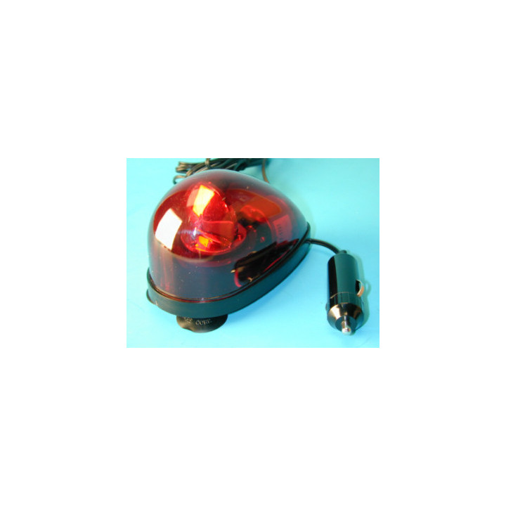 Gyrophare rouge ventouse 12v 5w girophare electrique rotatif eclairage lumiere secour feu tournant