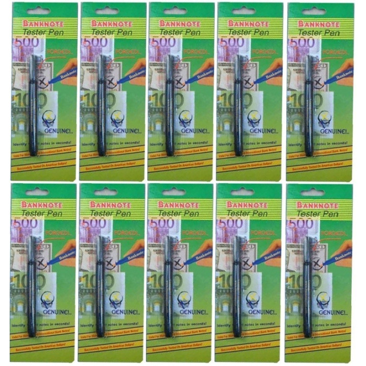 10 stylo detecteur testeur faux billet euro feutre detector detection usd 14 devises