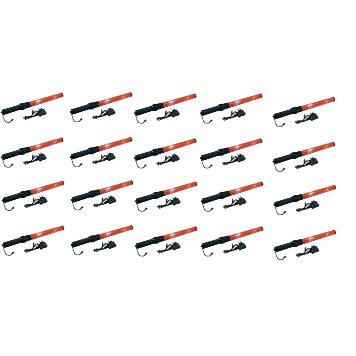10 Baton linterna recargable roja del semáforo plano de señalización de carreteras coche policial