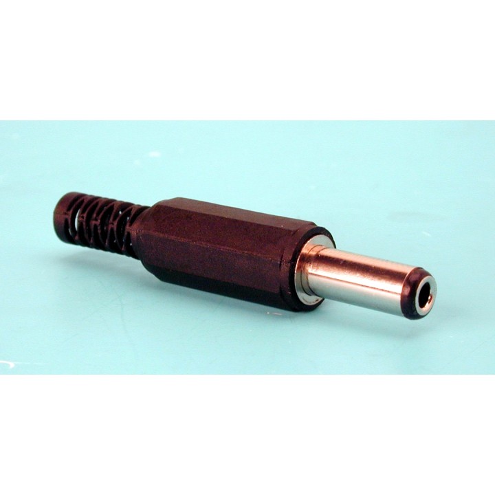 Clavija de alimentacion macho 2.5 x 5.5 x 14mm a soldar (las 10 unidades)