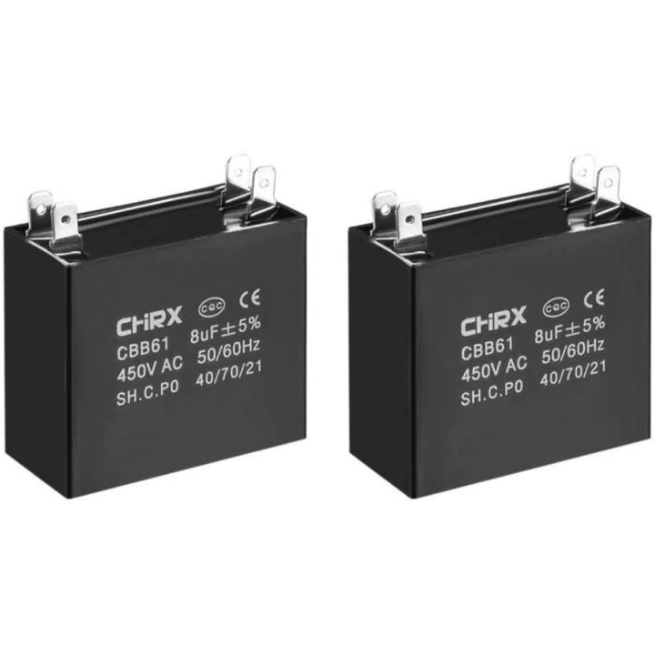 CBB61 Metallized Capacitor for Motor Start-up Ceiling Fan 500VAC 8uF 8mf