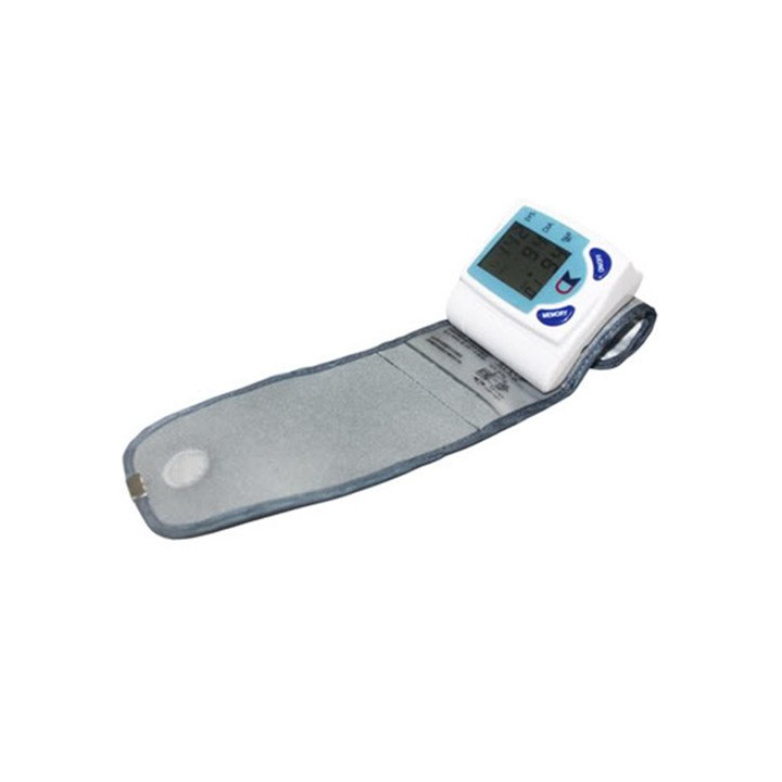 Portable home digital wrist blood pressure monitor watch senser, heart beat meter,lcd display 60memories. jr international - 2