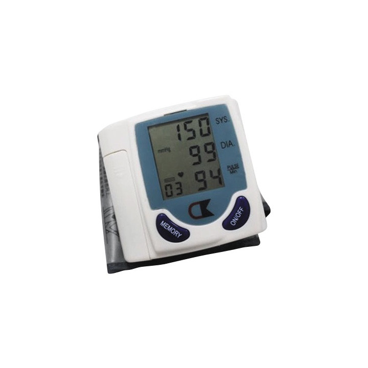 Portable home digital wrist blood pressure monitor watch senser, heart beat meter,lcd display 60memories. jr international - 3
