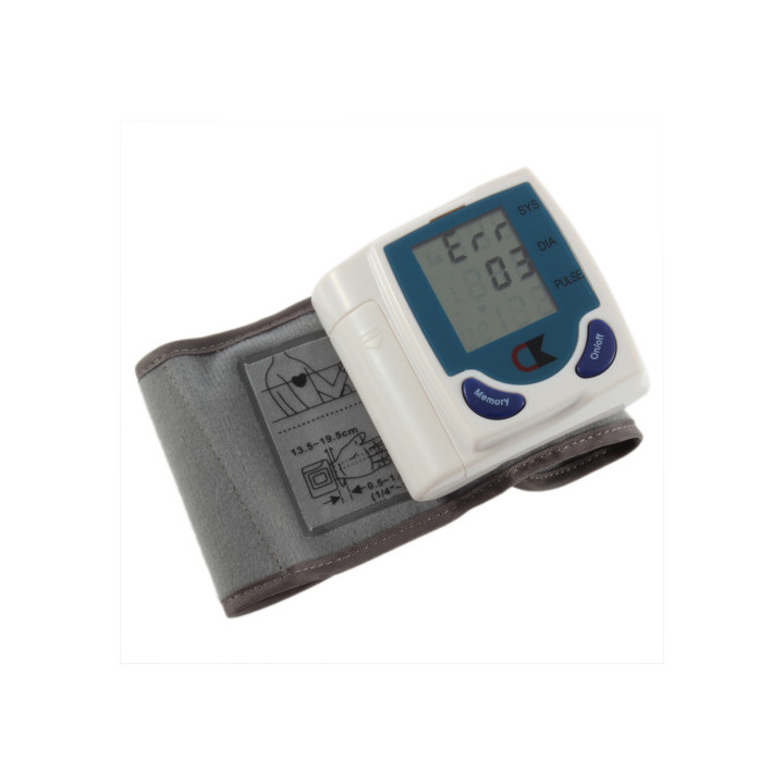 Portable home digital wrist blood pressure monitor watch senser, heart beat meter,lcd display 60memories. jr international - 4
