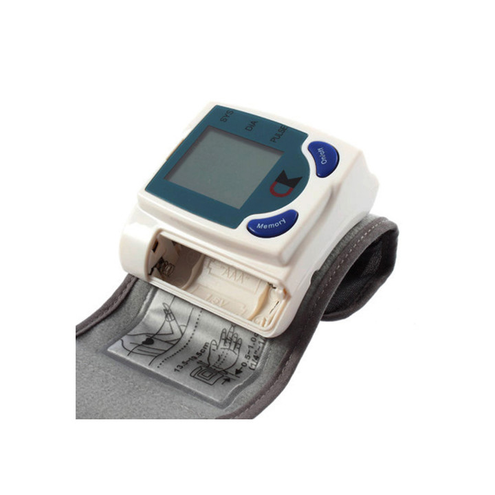 Portable home digital wrist blood pressure monitor watch senser, heart beat meter,lcd display 60memories. jr international - 5