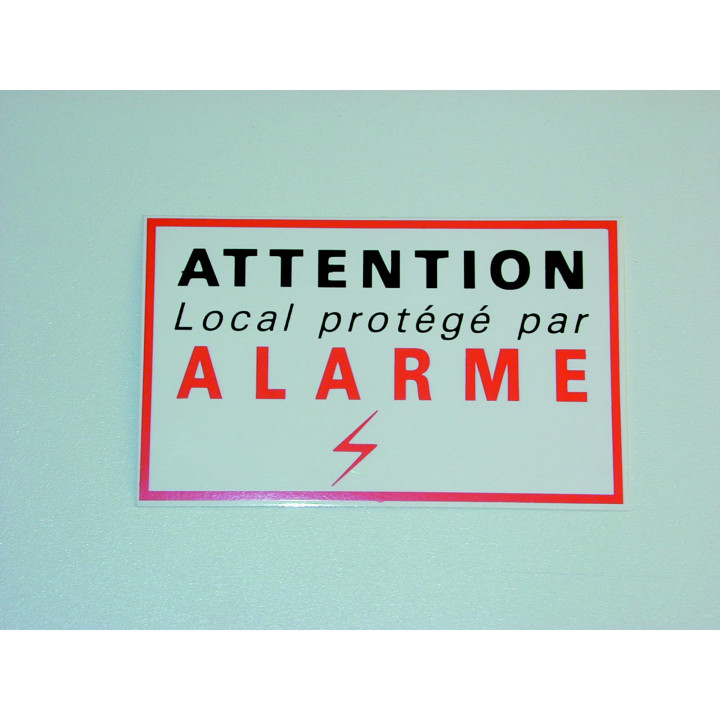 Etiquette signalisation adhesive sticker alarme securite autocolant dissuasive dissuasif protection