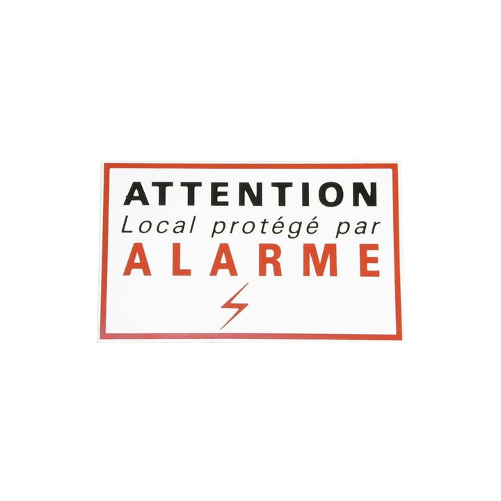 Etiquette signalisation adhesive sticker alarme securite autocolant dissuasive dissuasif protection