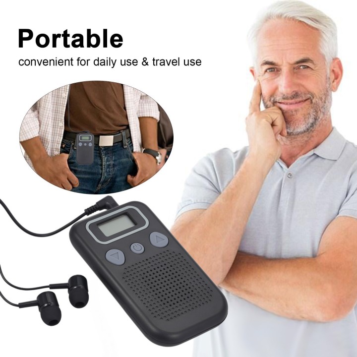 Digital auditory remote sound amplifier discrete listening 2 earpieces