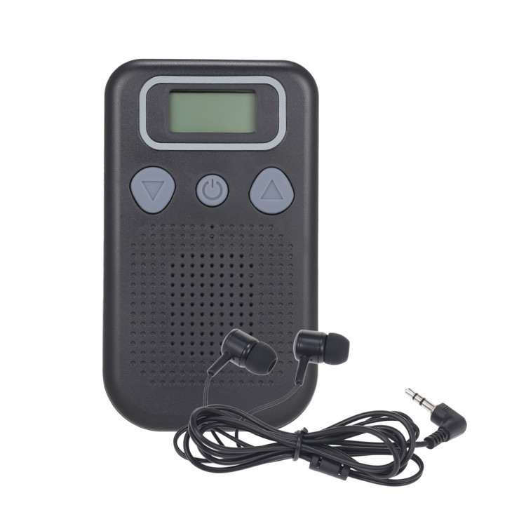Amplificatore sonoro remoto uditivo digitale ascolto discreto 2 auricolari