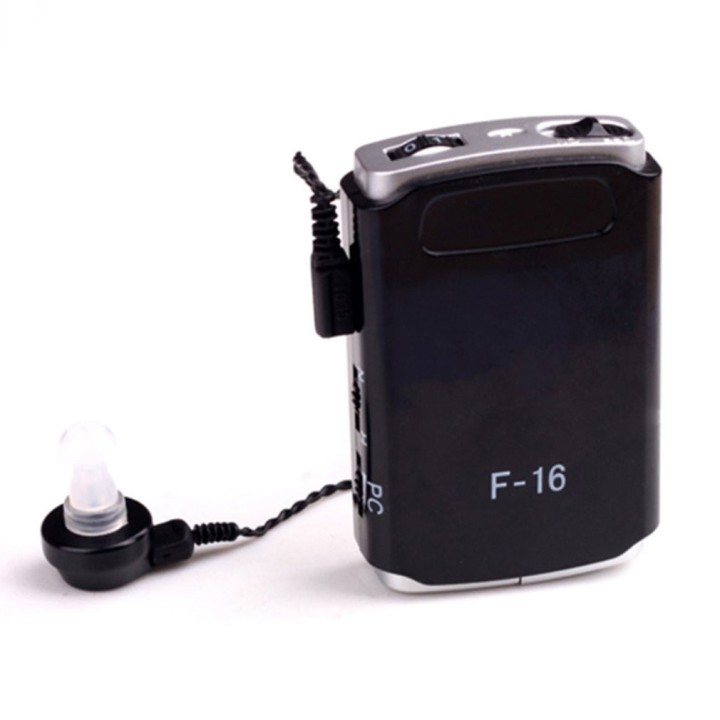 Pocket Hearing Aid Amplificatore del suono Udito Controllo del volume regolabile f-16 1 Auricolare
