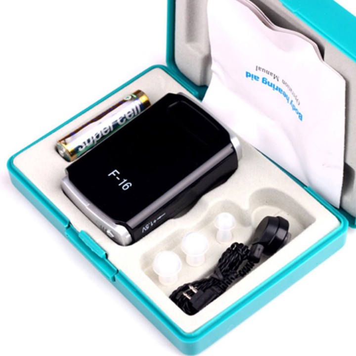 Pocket Hearing Aid Sound Amplifier Hearing Adjustable Volume Control f-16 1 Earphone