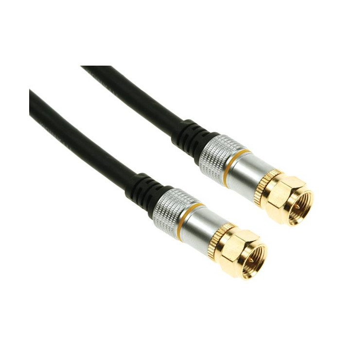 High quality ofc kabel tv sat + ferritschicht 2.5m langen goldenen typ f stecker / stecker ref: pac702t025 velleman - 1