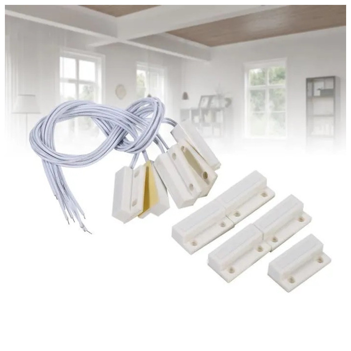Contact nf saillie 23mm blanc detecteur ouverture 114ms capteur magnetique pour alarme