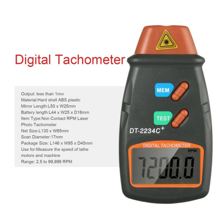 Digital tachometer instrument measure rpm speed rotation dt-2234c dto6234n dvm8030