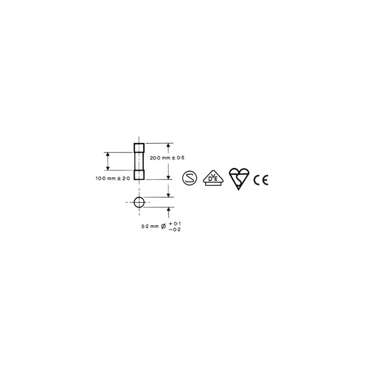 Fusibles de retardo de vidrio de 5 x 20 mm / 500 ma. caja de 10 fusibles. ref: alfpt0a500 cen - 1